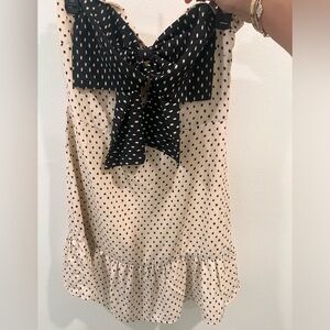 Fabrik strapless polka dot mini dress